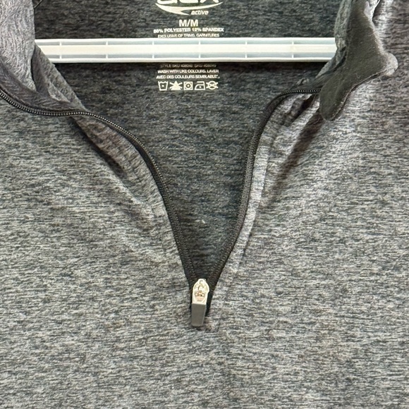 Heather Gray and Black Long Sleeve with Quarter-Zip - Picture 2 of 2